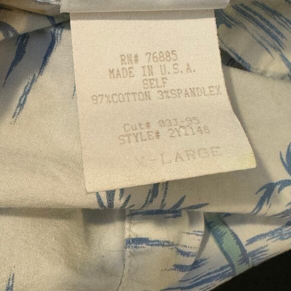 Vintage Julie Mango Size XL Made in USA Tropical Hawaiian Print Blouse Bling - Picture 5 of 6